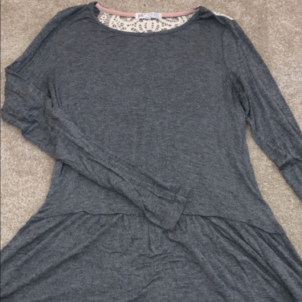 Lace back long sleeve shirt.
